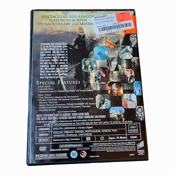 💖Final Fantasy VII Advent Children 2-Disc Special Edition DVD - Picture 2 of 6